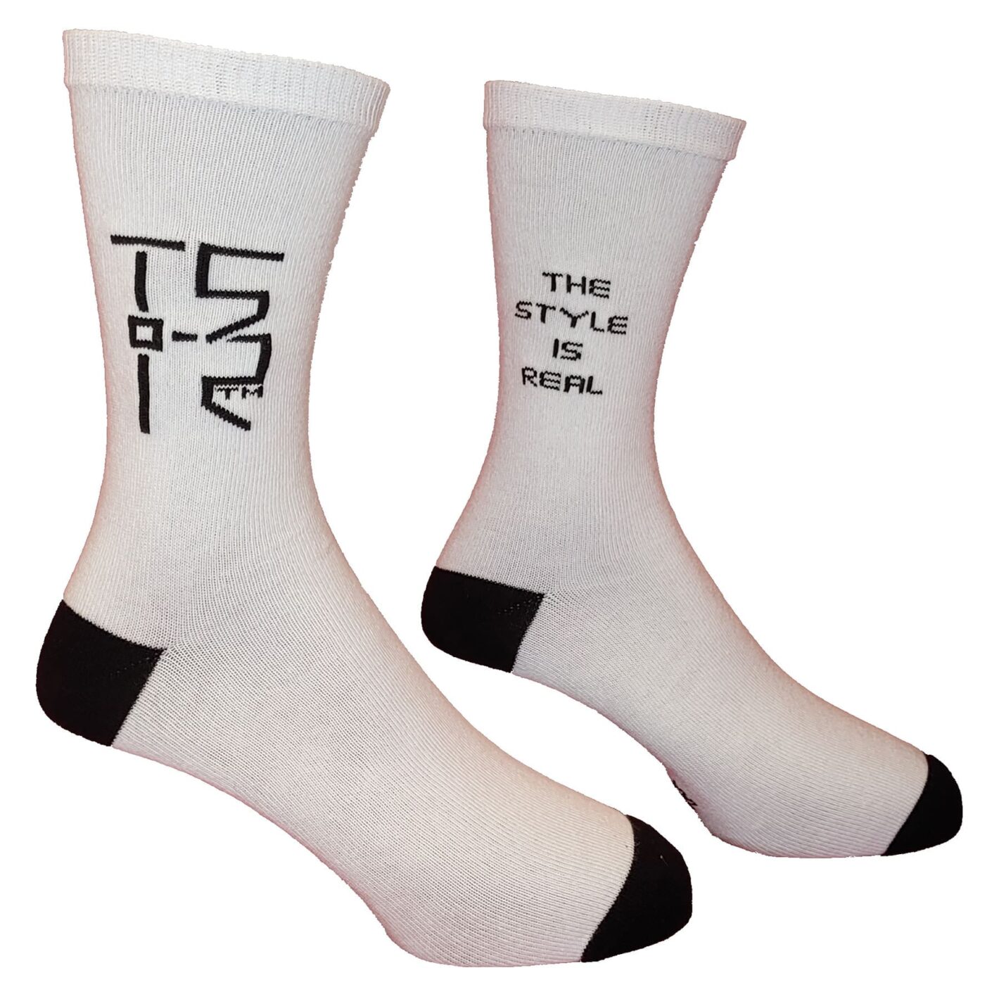 white and black socks